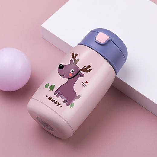 守护天使 儿童保温杯带吸管304不锈钢 两用便携卡通水壶 商品图0