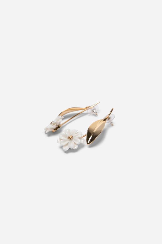 北京仓丨ANDRES GALLARDO-Daisy Stem Earrings-雏菊花叶 耳环［西班牙设计师］ 商品图2