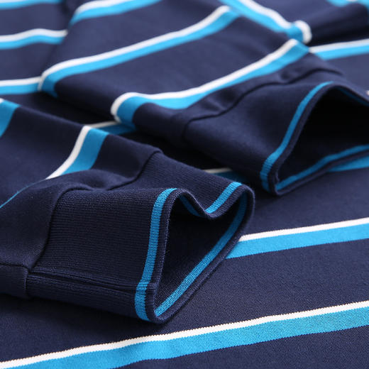 YvesFigarau伊夫·费嘉罗秋冬100%棉男士条纹舒适商务职场休闲长袖T恤880916 商品图3