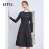 EITIE爱特爱冬季新款气质纽扣装饰褶皱收腰显瘦收腰连衣裙女6007757 商品缩略图1