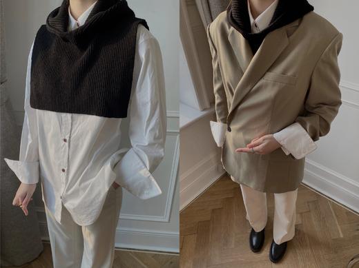 HIDEMI 美利奴羊毛趣味设计感连帽式围巾 商品图6