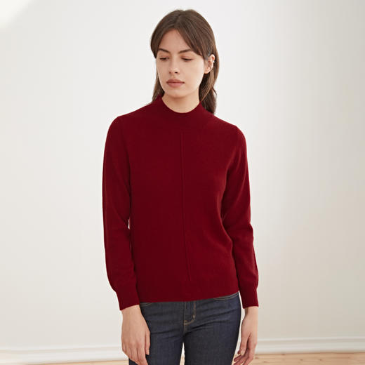 METTE羊绒世家秋冬新品女士半高领100%山羊绒衫纯色内搭毛衣 商品图1