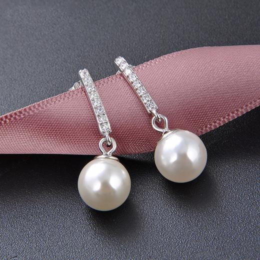 时尚新款925银复古珍珠纯银耳坠 商品图0