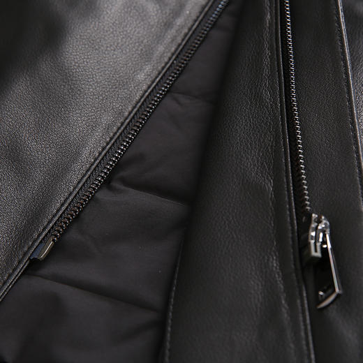 YvesFigarau伊夫·费嘉罗羊皮真皮水貂毛立领中长款皮衣羽绒883802 商品图7