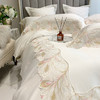 高档奢华100支全纯棉床上用品四件套白色被套蕾丝花边床单 商品缩略图0