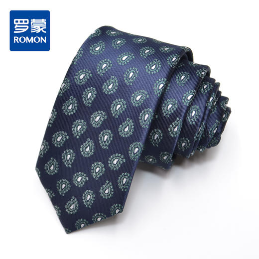 【礼盒装】罗蒙领带韩版窄款波点提花手打领带时尚印花领带 商品图1