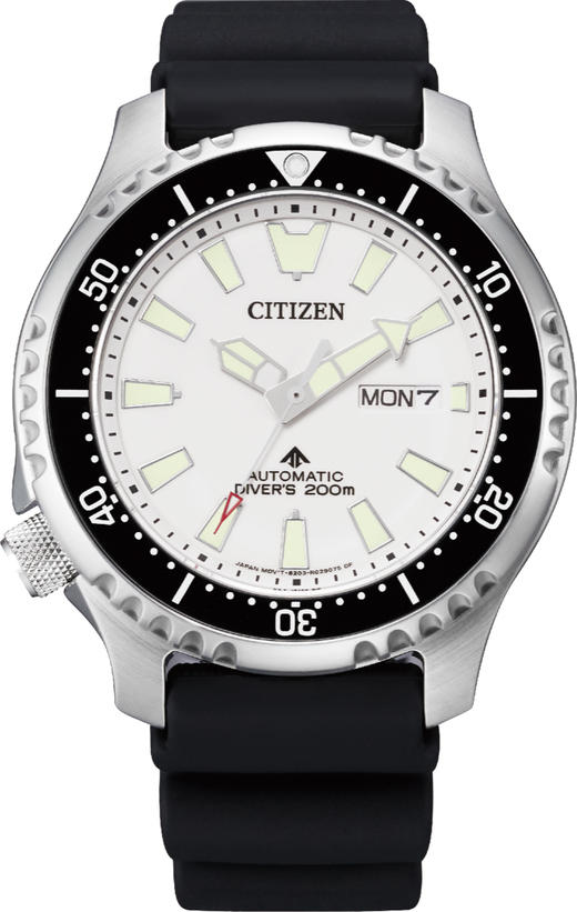 西铁城官方正品不锈钢表壳 PU橡胶表带蓝宝石玻璃表镜200米防水机械男表NY0118-11AB 商品图1