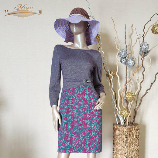 （特惠）YIQU丨“如花如梦”连身裙（绿玫紫） 商品图0