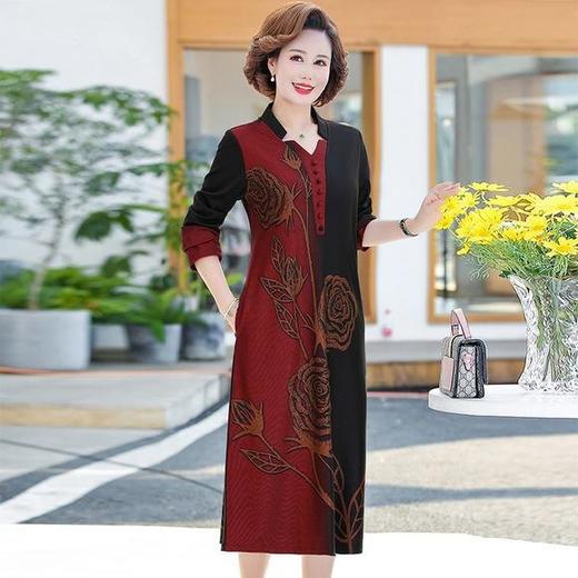 YCE-A935-2012印花大码宽松过膝宽松连衣裙 商品图1