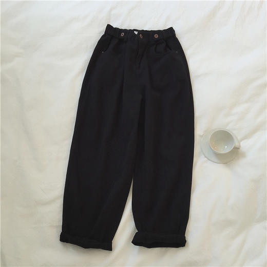 宽松九分哈伦裤 高腰女牛仔裤子 商品图5
