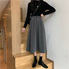 显瘦洋气中长款高腰A字裙 气质半身裙秋冬女遮胯裙子 商品缩略图4