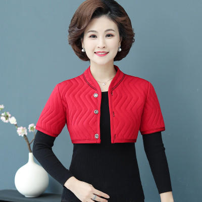 MQ- 1300-T05 中老年驼绒护肩女秋冬新款睡觉加厚保暖棉背心妈妈装护肩颈膀马甲 商品图2