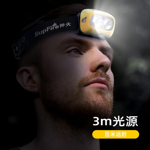 SUPERFIRE神火HL05-S头灯强光感应夜钓充电超亮超长续航户外头戴式钓鱼灯 商品图2