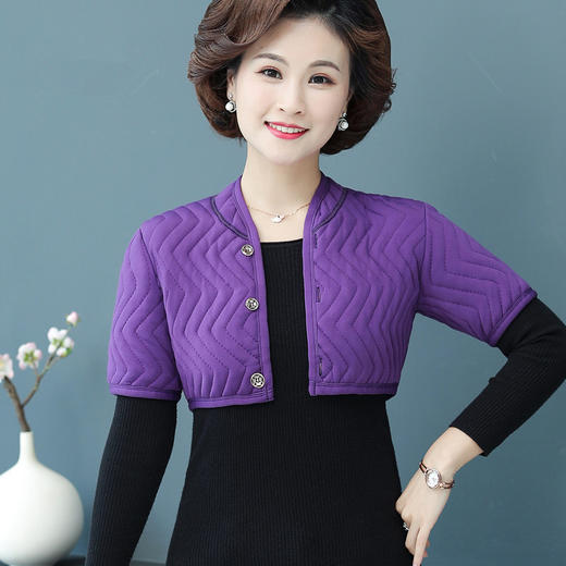 MQ- 1300-T05 中老年驼绒护肩女秋冬新款睡觉加厚保暖棉背心妈妈装护肩颈膀马甲 商品图0