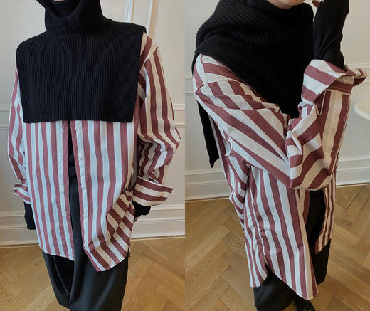 HIDEMI 美利奴羊毛趣味设计感连帽式围巾 商品图10