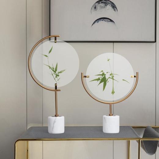 *现代新中式禅意屏风摆件样板房间家居客厅电视柜简约玄关软装饰品