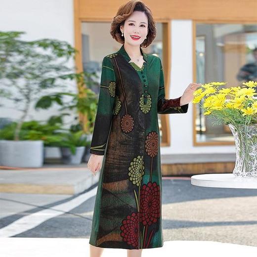 YCE-A935-2012印花大码宽松过膝宽松连衣裙 商品图0