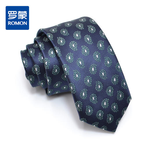 【礼盒装】罗蒙领带韩版窄款波点提花手打领带时尚印花领带 商品图0
