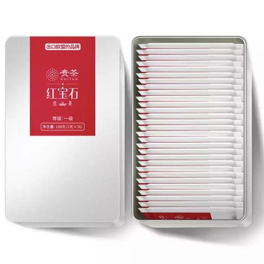 贵茶红宝石一级铁盒装108克（3克*36袋）*5盒 红茶 商品图2