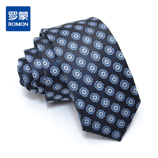 【礼盒装】罗蒙领带韩版窄款波点提花手打领带时尚印花领带 商品图3