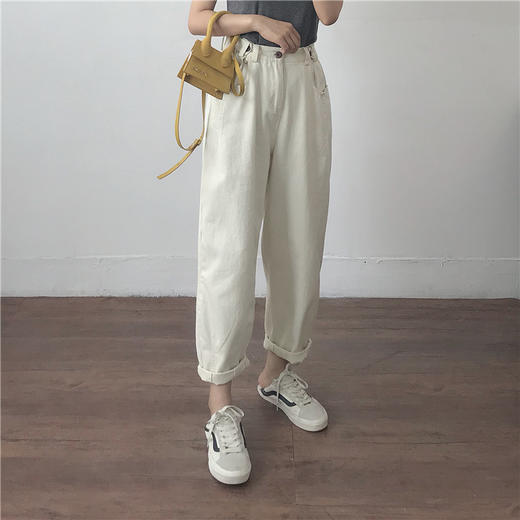 宽松九分哈伦裤 高腰女牛仔裤子 商品图6