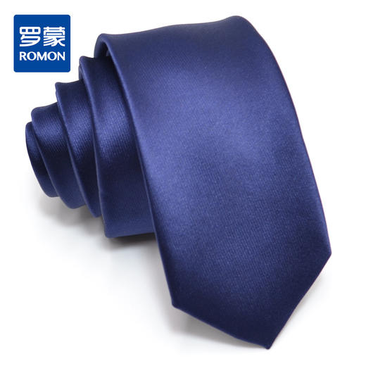【礼盒装】罗蒙领带韩版窄款6厘米手打领带正装商务休闲纯色领带 商品图3