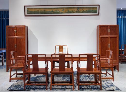 红桥红  家具严选  缅甸花梨（大果紫檀）  【198带四抽茶桌九件套】 商品图0