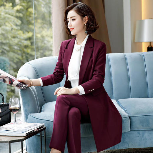 XZ-1866-UY韩版修身时尚秋冬风衣加长款大衣 商品图0