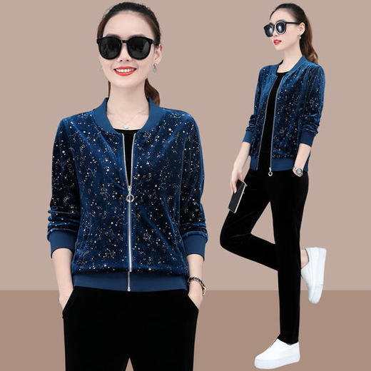 SP-306717休闲时尚显瘦金丝绒三件套套装 商品图1