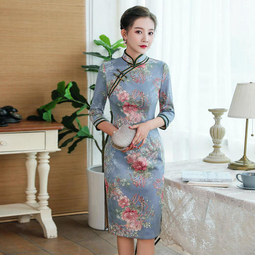 YCE-A505-421端庄大气改良中长款旗袍 商品图0