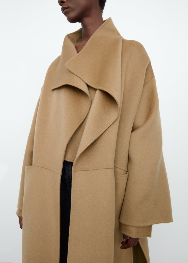 toteme20aw深棕色驼色黑色annecy羊绒大衣