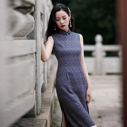 YMGY-84629秋冬新款格子改良旗袍两件套 商品图3