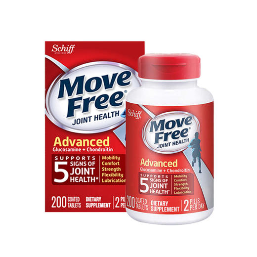 Schiff Move Free三倍强效葡萄糖胺软骨素维骨力，200粒/瓶 #美国直邮 商品图1