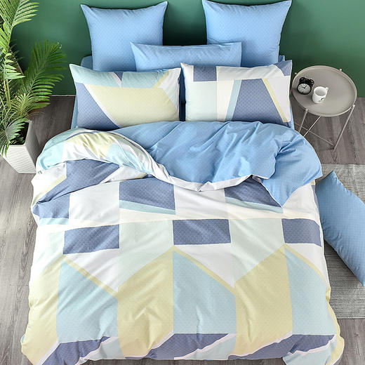 雅芳婷床上用品被单四件套全棉床单简约双面被套双人1.8m床笠家纺 商品图2