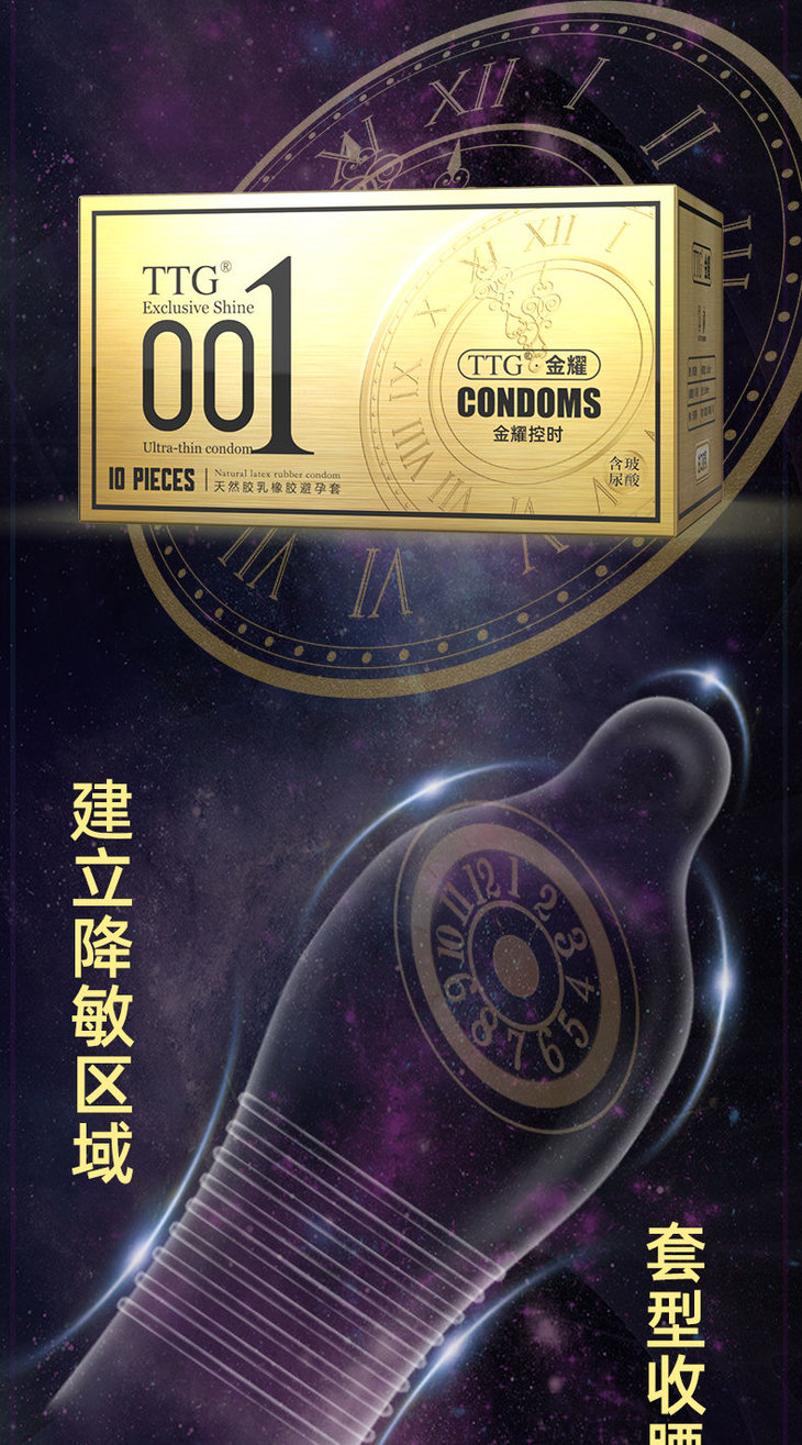 ttg避孕套玻尿酸001延时情趣男用女用隐形持久安全避孕套