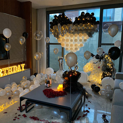 男女生18岁成人礼布置场景浪漫惊喜生日气球节日年会商务酒会上门布置