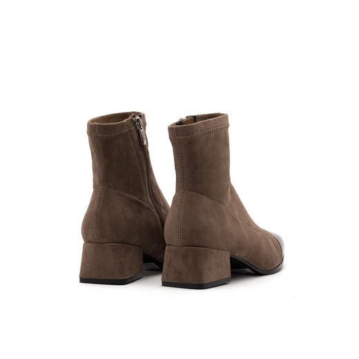 商场同款| 索菲娅简约拼接方头粗跟侧拉链弹力靴SF94116048 商品图6