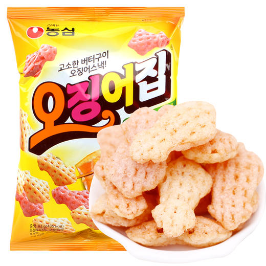韩国进口农心鱿鱼形脆片膨化食品办公室休闲零食酥脆可口83g