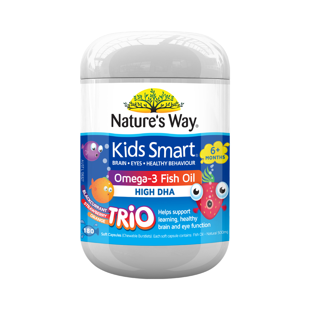 澳洲Nature's Way佳思敏儿童DHA三色爆浆 护眼鱼油 180粒