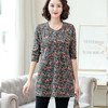 WS-2481新款妈妈秋装洋气长袖宽松大码碎花打底衫 商品缩略图1