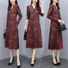 TT-699新款秋季妈妈装旗袍改良版气质显瘦过膝长裙连衣裙 商品缩略图0