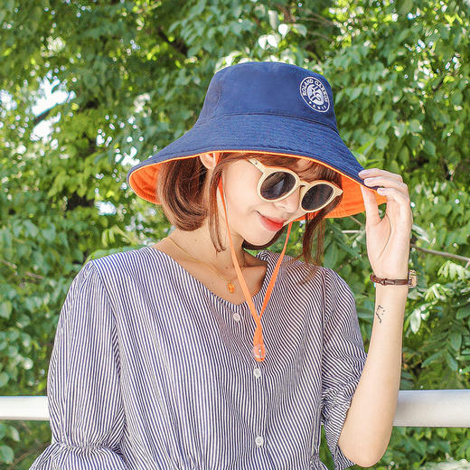 罗兰加洛斯旗舰店 夏季大帽檐渔夫帽防紫外线女双面戴遮阳帽防晒 商品图4