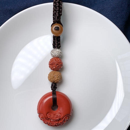 红砂狮子平安扣金刚星月钥匙坠 饰品美物 商品图1