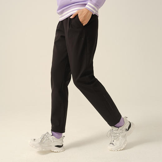 卡尔美秋冬新款黑色萝卜裤束脚裤针织休闲卫裤女长裤 商品图1