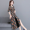 QYM-DFN-JPA930-Y女装2020新款中年妈妈装显瘦气质长款印花连衣裙 商品缩略图2