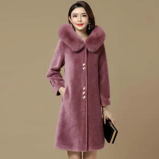 HM-yq1163新款长袖中款时尚羊剪绒皮毛皮外套Y 商品图1