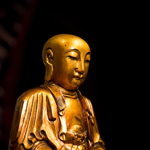 清 木胎金漆佛坐像 商品图2