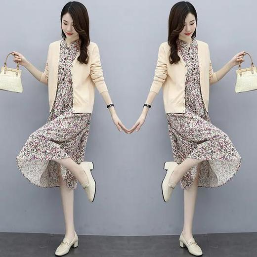 时尚印花，棉麻两件套连衣裙HR-XBL095 商品图2