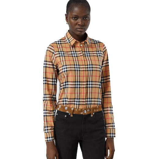 【一】BURBERRY/博柏利 新款经典款女士长袖衬衫格纹 8014010 A2219 商品图1