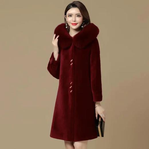 HM-yq1163新款长袖中款时尚羊剪绒皮毛皮外套Y 商品图0